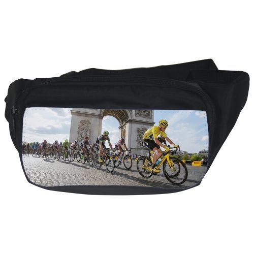 1  Sac banane noir avec rabat - 100 % Polyester - Format 24 x 9 x 20 cm