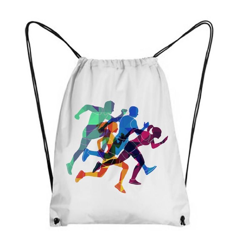 lot de  deux  Sac à cordon RoyalSubli - 100% Polyester - Blanc - Format 34 x 42 cm