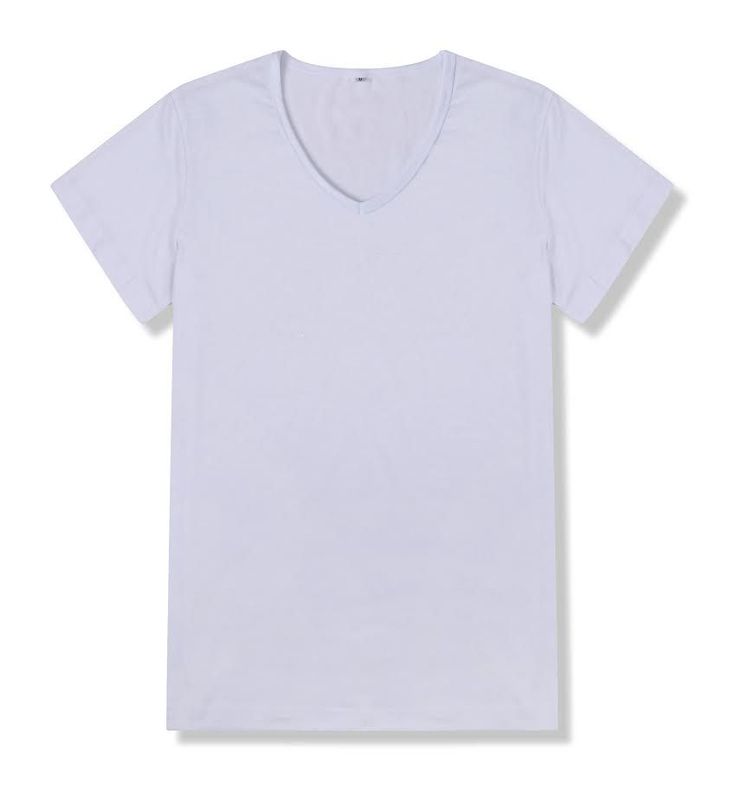 deux T-shirts ROYALSUBLI�� COL V BLANC 190G (Toucher Coton+Spandex)