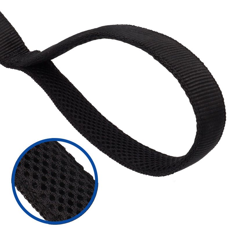 Laisses pour chiens sublimables Bracelets avec bandes personnalisables par sublimation.  Nylon noir avec 2 sections en polyester blanc