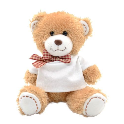 cinq    peluches Ours brun avec noeud de papillon + T-shirt sublimable 18 cm  avec t-shirt sublimable