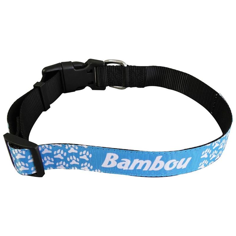 cinq Collier pour chien en nylon noir - Ø 10.83 à 19.11 cm
