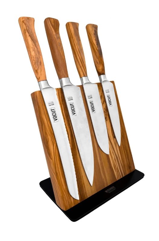 VOCUT Messerset Solingen, 5-teilig, geschmiedete Klinge, Olivenholz Griff