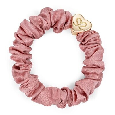 Scrunchie - Gold Heart Champagne Pink