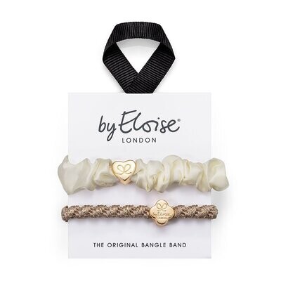 Two Ways To Bangle Sets - Cream & Gold