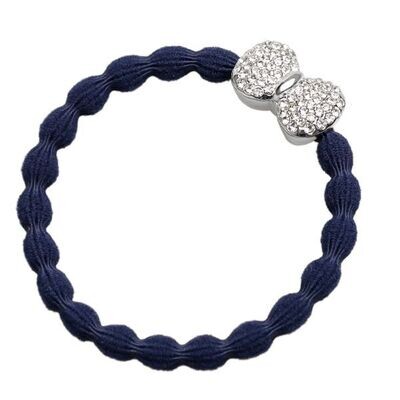 Bling - Silver Bow Navy Blue
