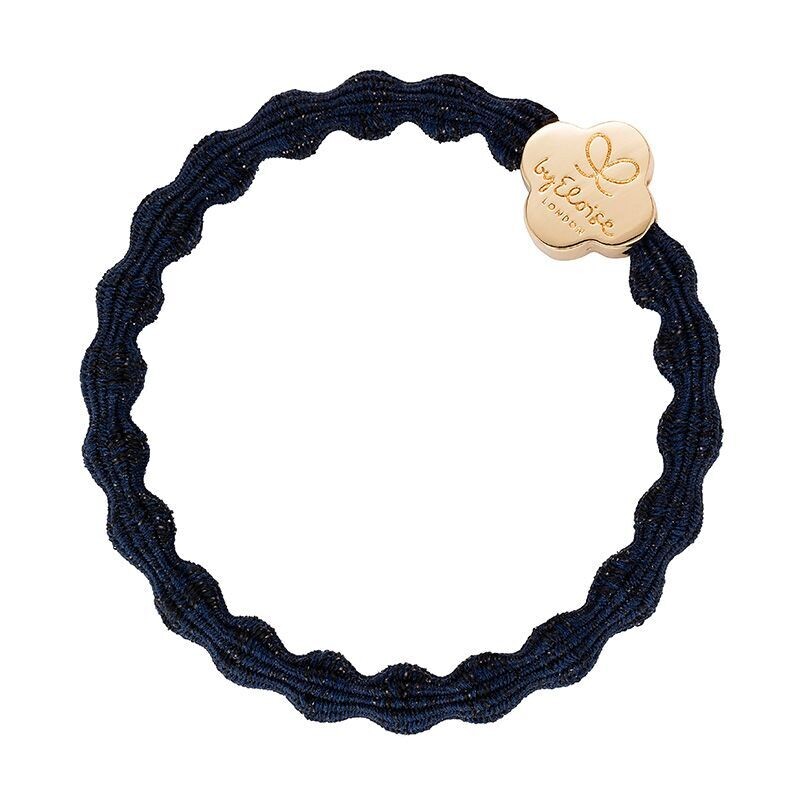 Metallic - Gold Quatrefoil Navy