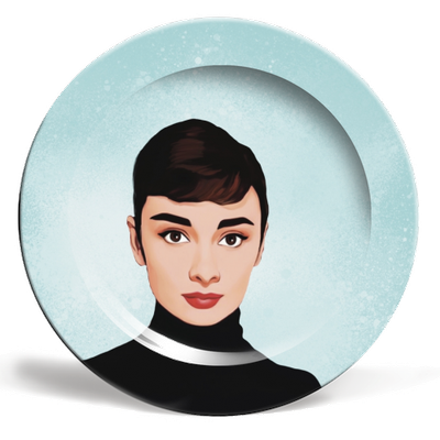 "Classic Female Stars of the Screen: Audrey" by Giddy Kipper - 8" Plate