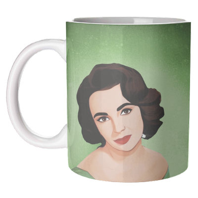 "Classic Female Stars: Liz" by Giddy Kipper - Mug
