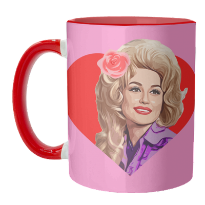 "Dolly in Red Heart" by Dolly Wolfe - Mug