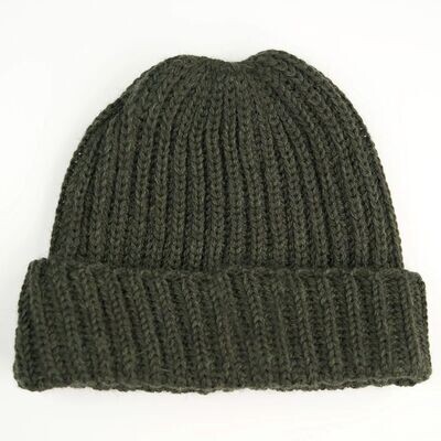 Stewart Christie Chunky Knitted Beanie Hat in Moss.