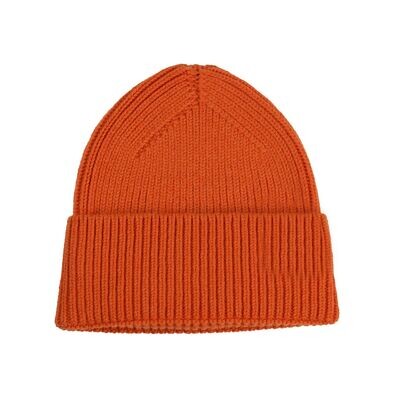 Stewart Christie Seamless Knitted Beanie Hat in Orange