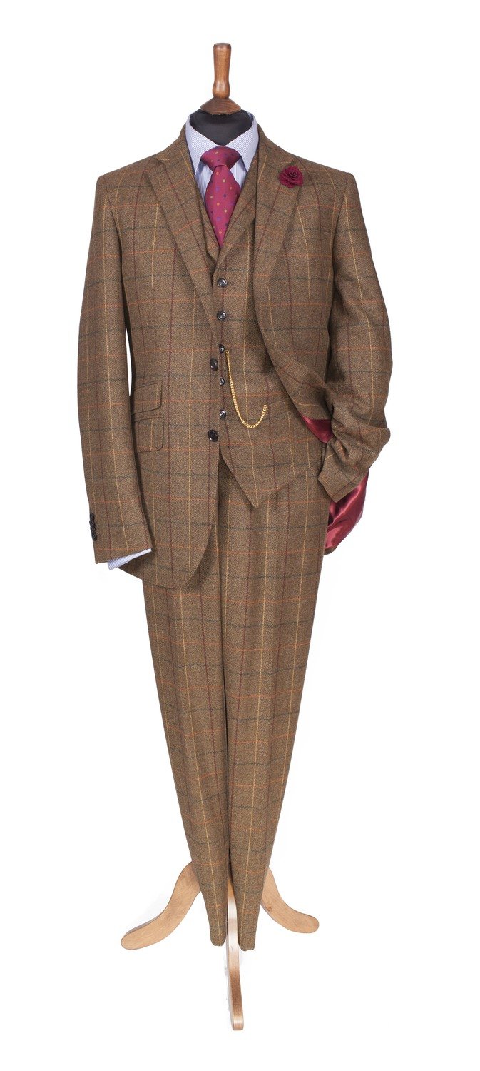 Stewart Christie Three Piece Tweed Suit, Lovat Herringbone Multi Check