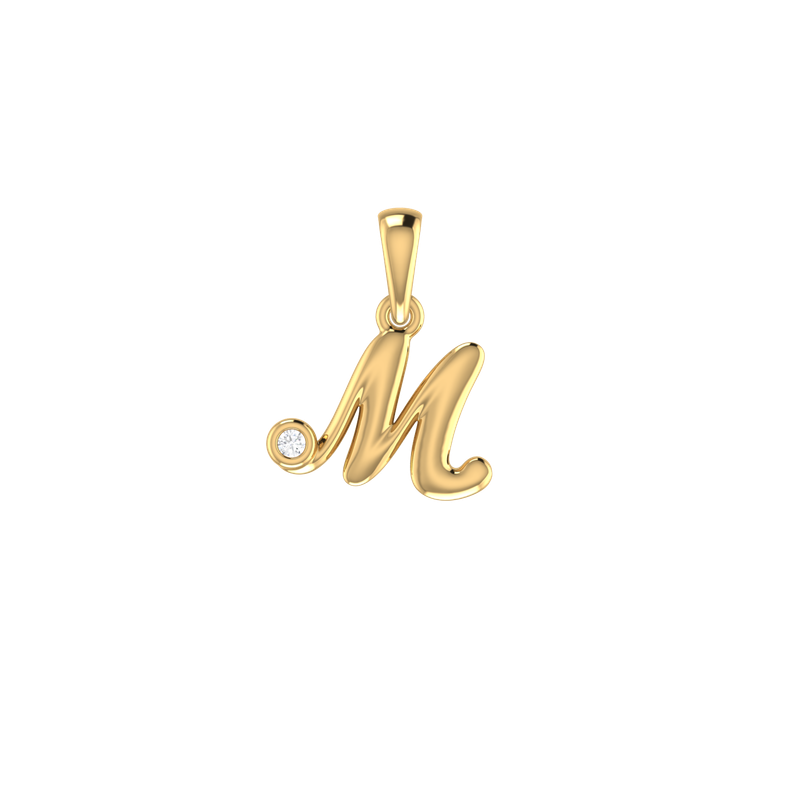 Mesmerizing M Alphabet Pendant in Cursive Style for Children