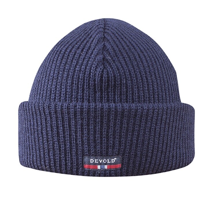 Devold - Ribbed Beanie, Colour: Navy, Size: One, Style: Hat