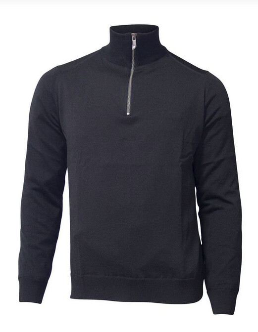 Ivanhoe - Wilfred Half Zip Windbreaker, Colour: Black, Size: S, Style: Windbreaker