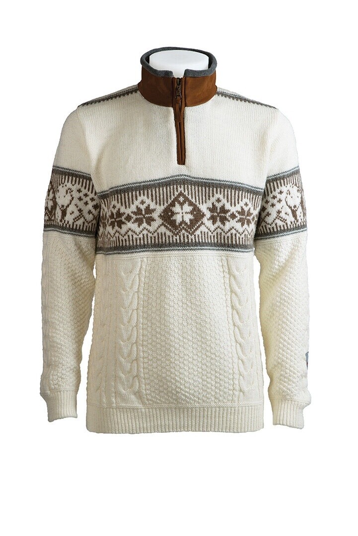 Norlender - Spitzbergen Polar Sweater (366), Colour: Off White, Size: S, Style: Half Zip