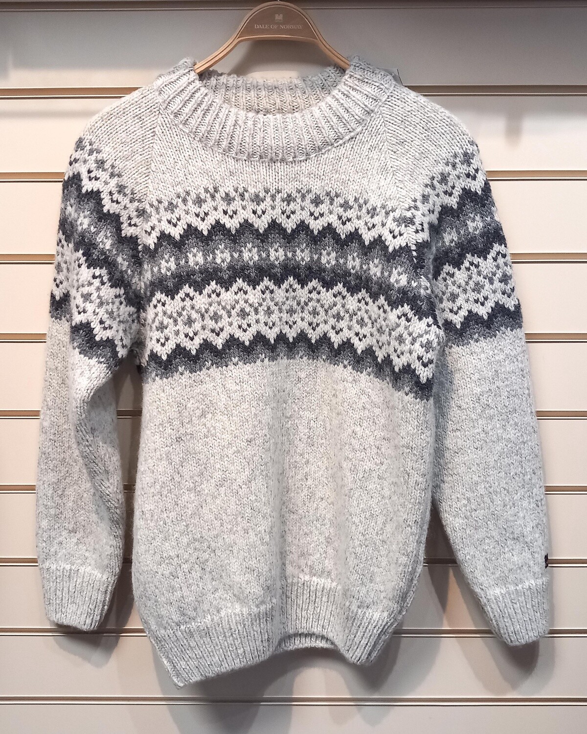 Norwool 180 - Pattern Crew Neck (180CN), Colour: Light Grey (01/227/205), Size: XXS, Style: Crew Neck