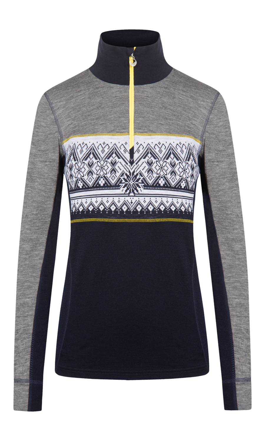SALE - Dale of Norway - Rondane (Ladies), Colour: Smoke Navy Yellow (Q), Size: S, Style: Half Zip