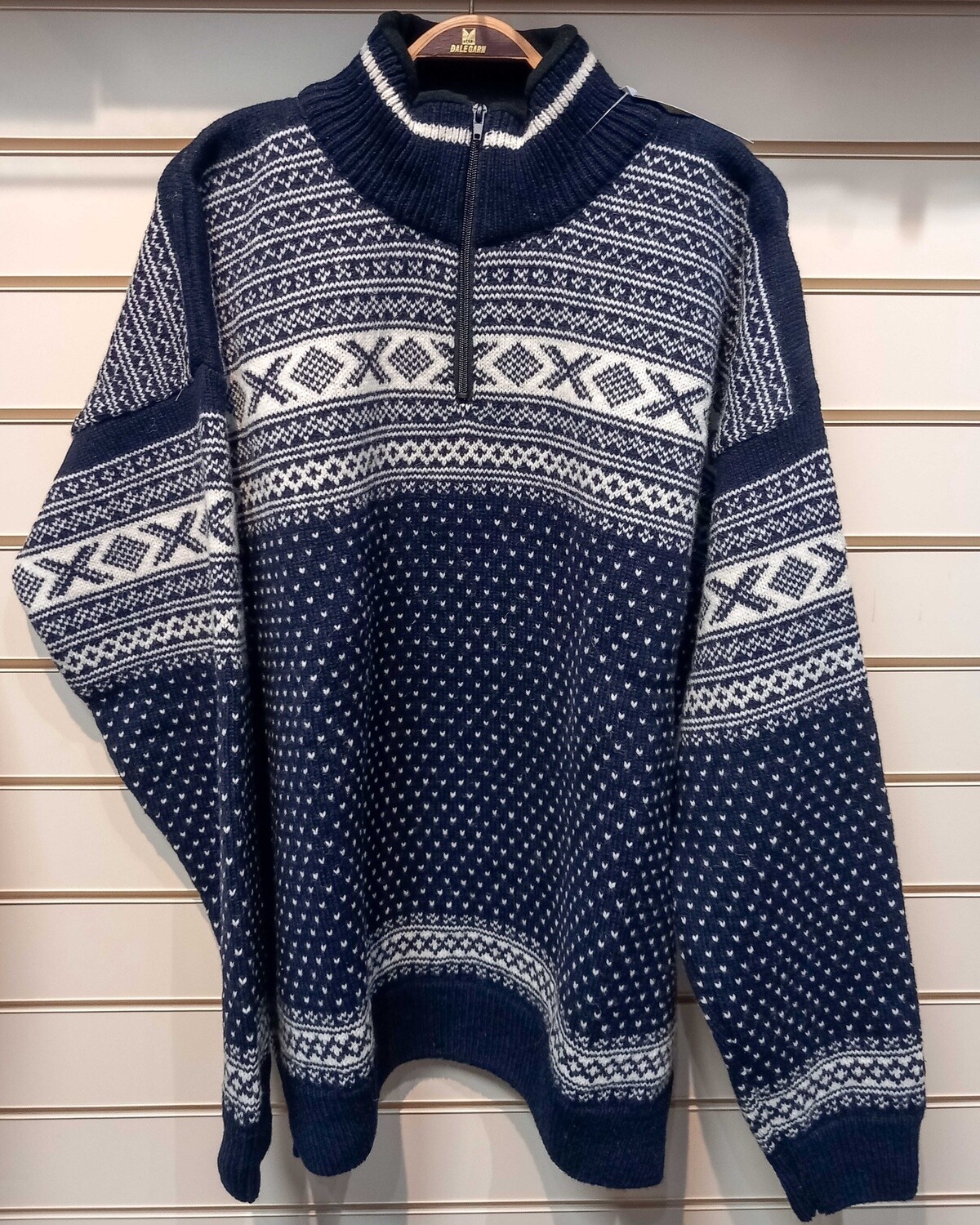 SALE - Norwool - Half Zip (165F), Colour: Navy (206/206), Size: XXS, Style: Half Zip