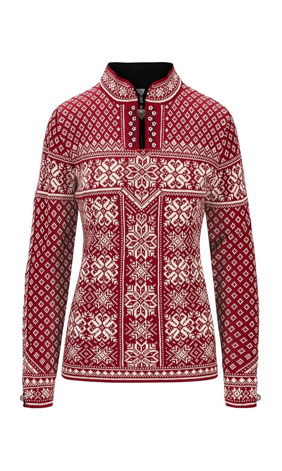 Dale of Norway - Peace (Ladies), Colour: Red (B), Size: S, Style: Half Zip