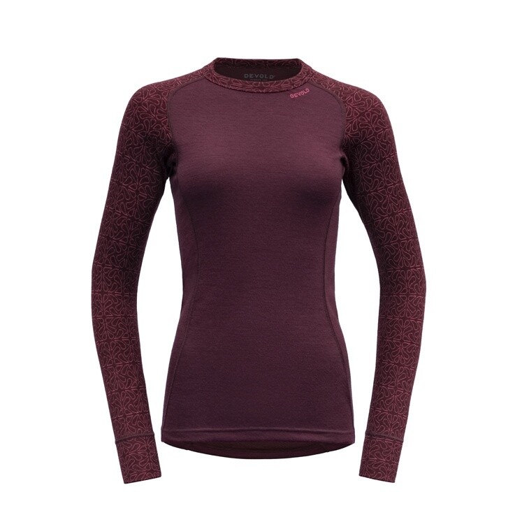 Devold - Duo Active Crew Neck (Ladies) - 205 g/m2, Colour: Port, Size: XS, Style: Base Layer