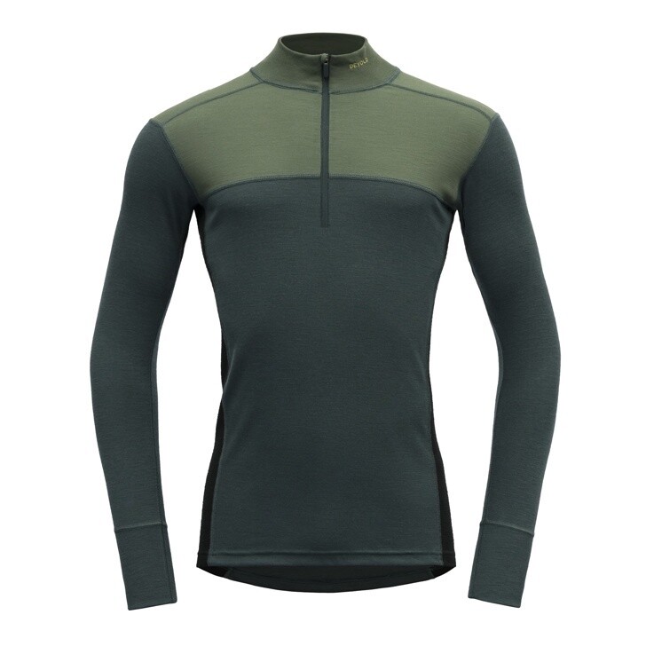 Devold - Lauparen Zip Neck (Mens) - 190 g/m2, Colour: Forest/Woods/Black, Size: S, Style: Base Layer