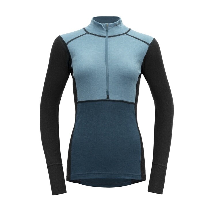 Devold - Lauparen Zip Neck (Ladies) - 190 g/m2, Colour: Moon/Ink/Flood, Size: XS, Style: Base Layer