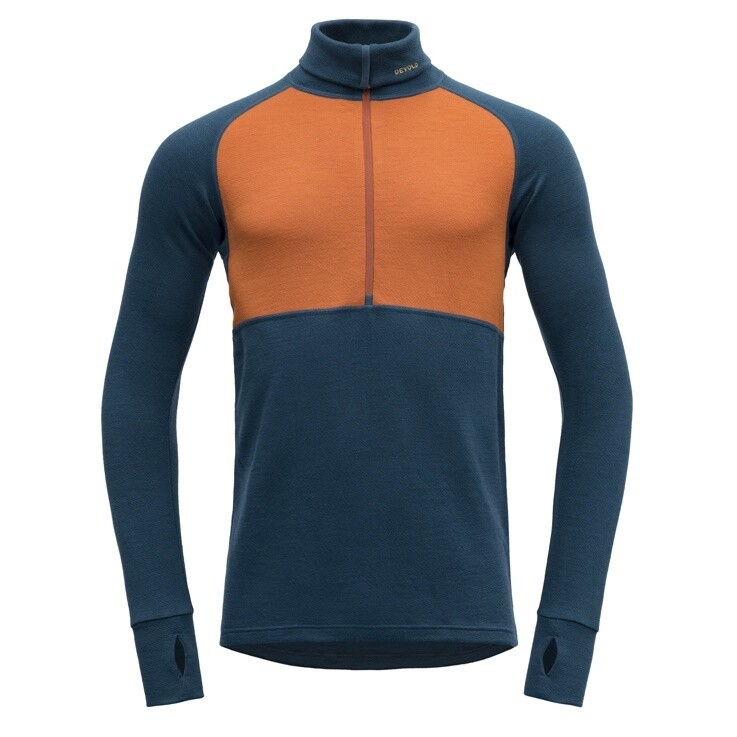 Devold - Expedition Zip Neck (Mens) - 235 g/m2, Colour: Flame/Flood, Size: S, Style: Base Layer