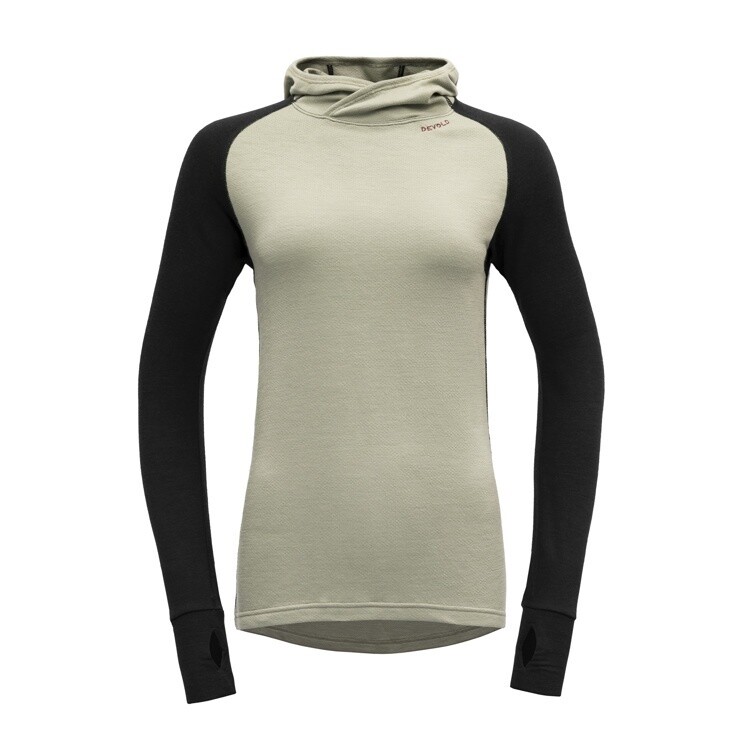 Devold - Expedition Hood (Ladies) - 235 g/m2, Colour: Fog/Caviar, Size: XS, Style: Base Layer