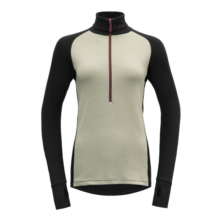 Devold - Expedition Zip Neck (Ladies) - 235 g/m2, Colour: Fog/Caviar, Size: XS, Style: Base Layer