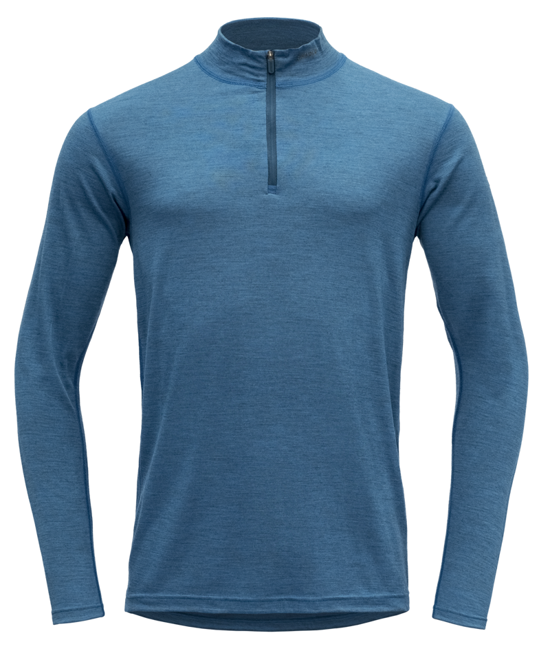 Devold - Breeze Zip Neck (Mens) - 150g/m2, Colour: Blue Melange, Size: S, Style: Base Layer