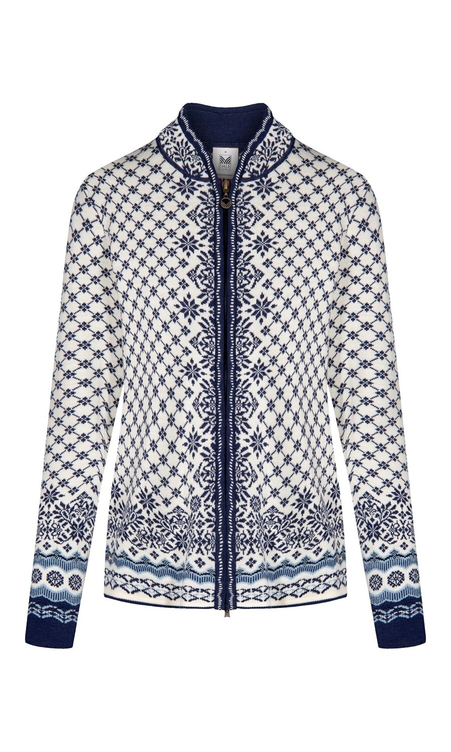 Dale of Norway - Solfrid Jacket (Ladies), Colour: Blue/White (A), Size: XS, Style: Full Zip