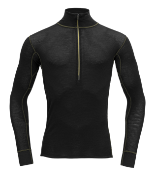 Devold - Wool Mesh Zip (Mens) - 190 g m/2, Colour: Black, Size: S, Style: Base Layer