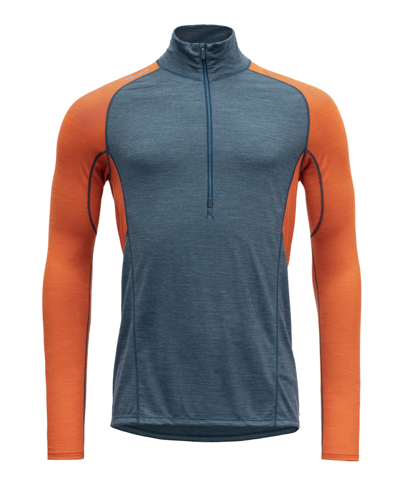 Devold - Running Zip Neck (Mens) - 130 g/m2, Colour: Pond, Size: S, Style: Base Layer