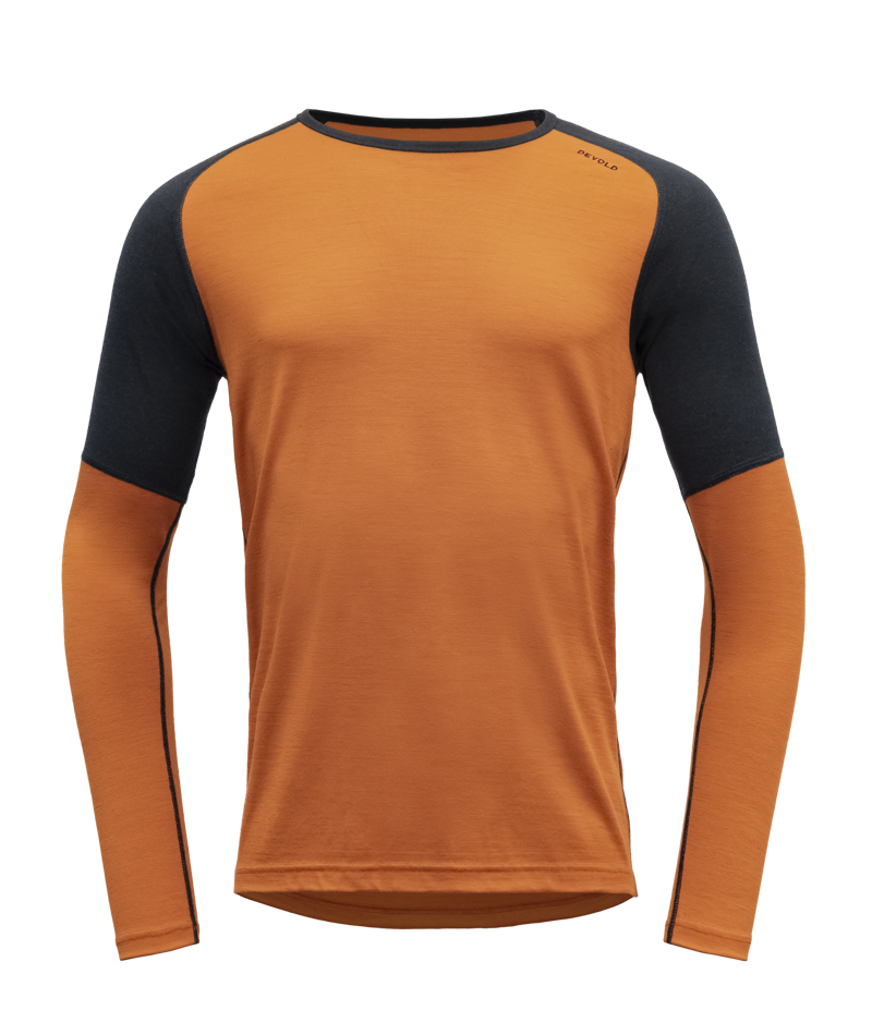 Devold - Jakta Crew Neck (Mens) - 200 g/m2, Colour: Flame/Ink, Size: S, Style: Base Layer