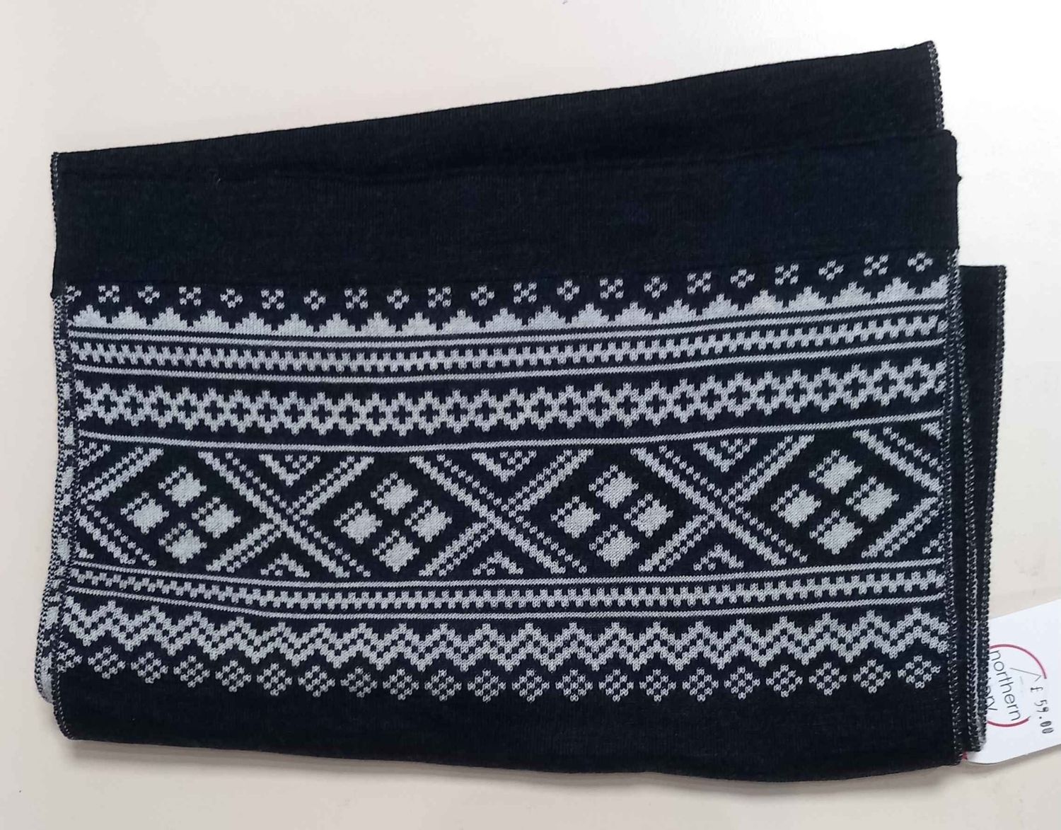 Hovden Men&#39;s Scarf (H.o.Y.), Colour: Charcoal/Light Grey