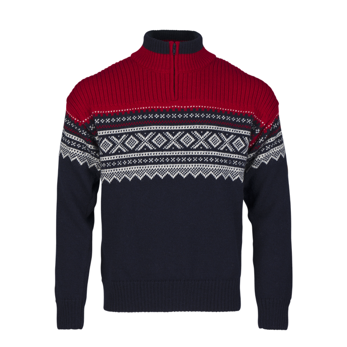 Marius Zip Neck, Colour: Red/Navy, Size: XS