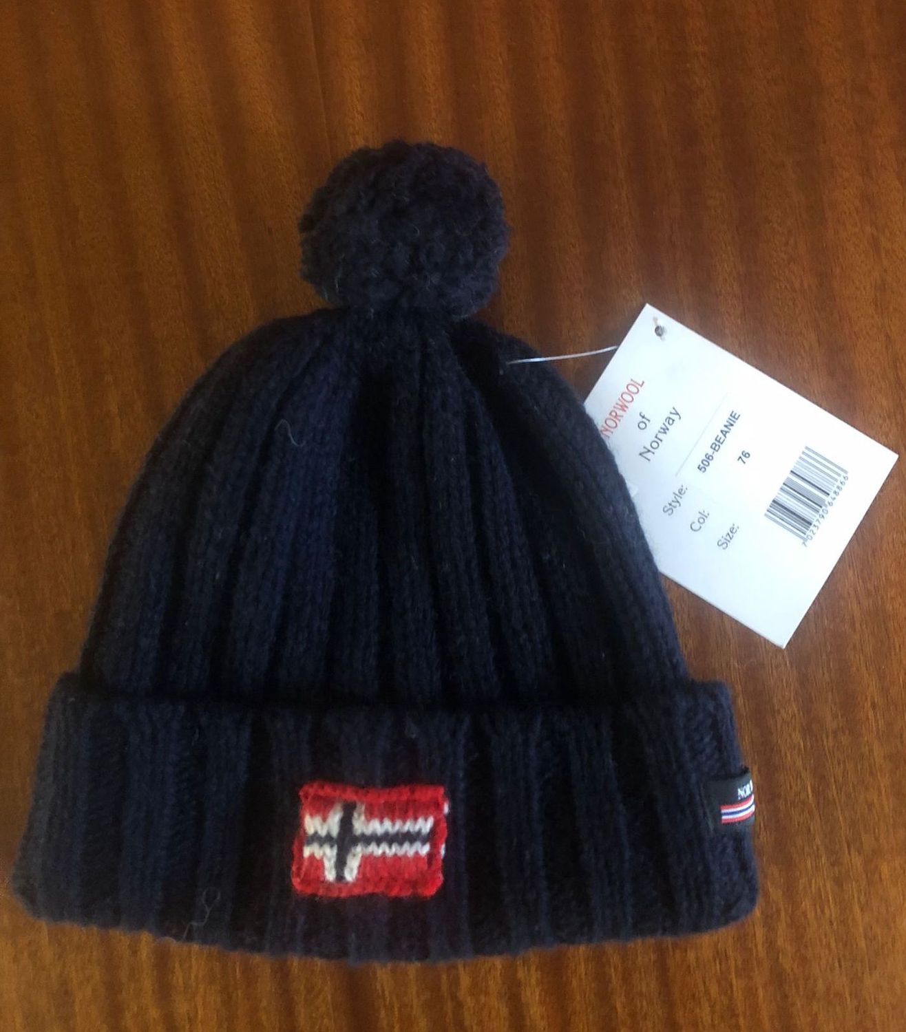 Norwool 506 - Flag Pattern Beanie, Colour: Navy (76), Size: One, Style: Hat