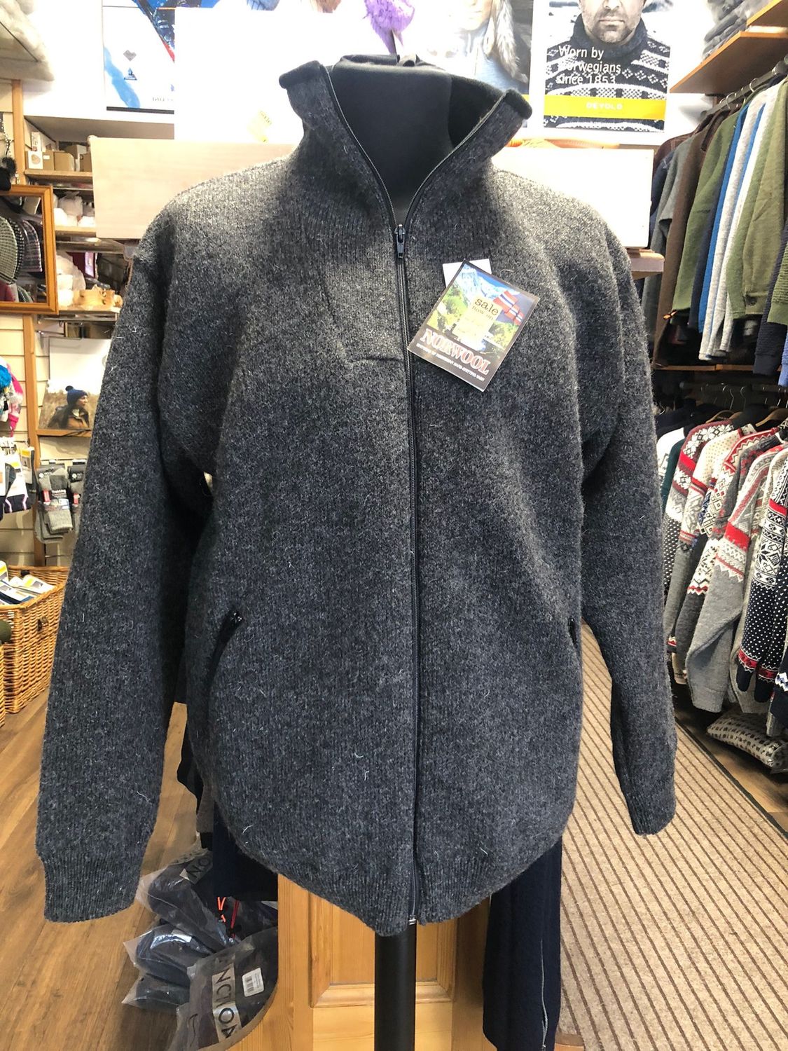 SALE - Norwool - Lined Full Zip (150FWJ), Colour: Charcoal (59), Size: S, Style: Lined