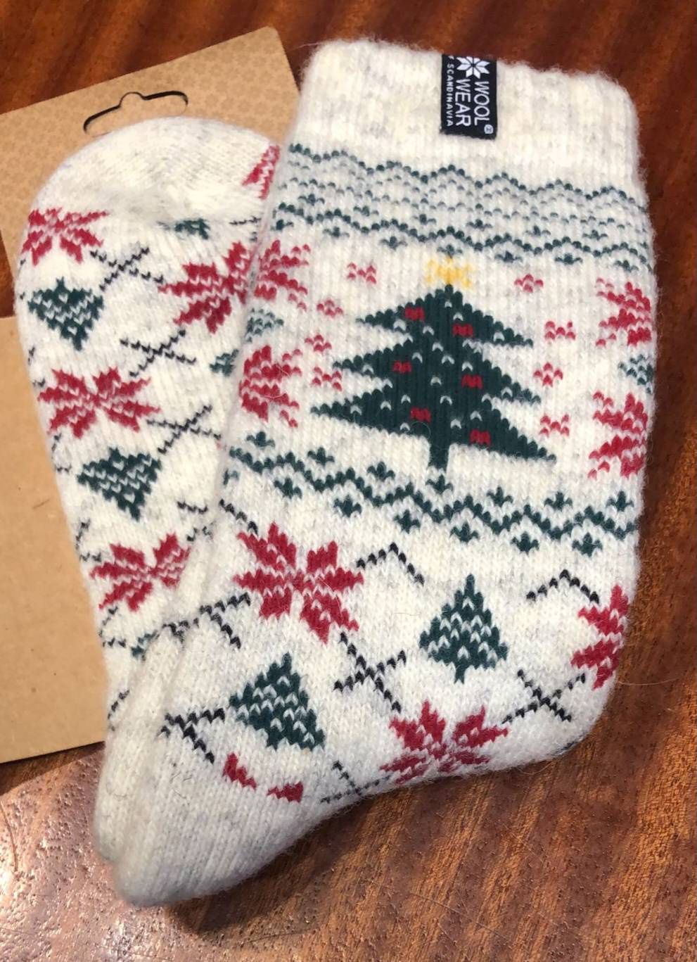 Wool Wear Christmas Sock (112), Colour: Off White, Size: 35-38, Style: Sock