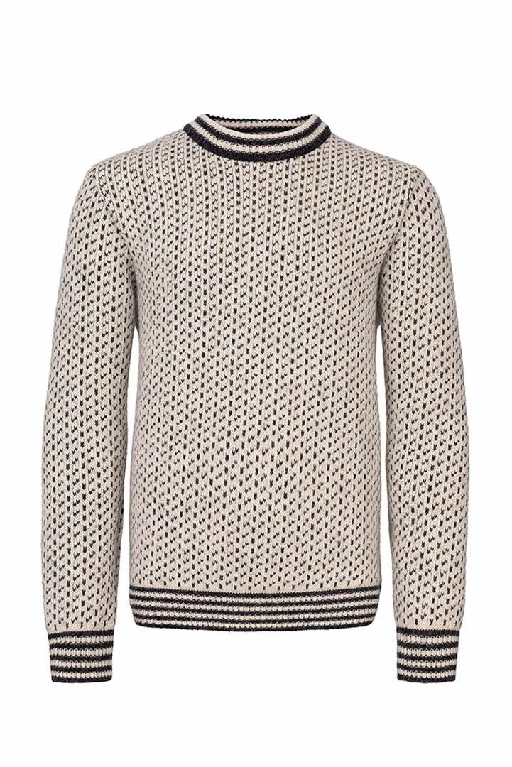 Norlender - Island Fisherman's (378), Colour: Off White, Size: S, Style: Crew Neck