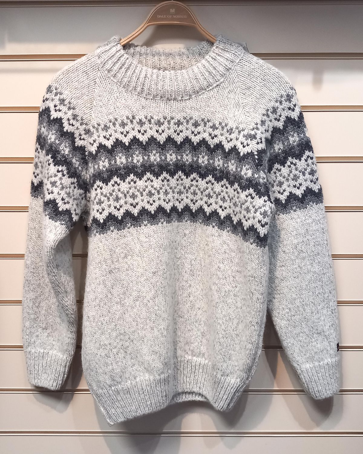 Norwool 180 - Pattern Crew Neck (180CN), Colour: Light Grey (01/227/205), Size: XXS, Style: Crew Neck