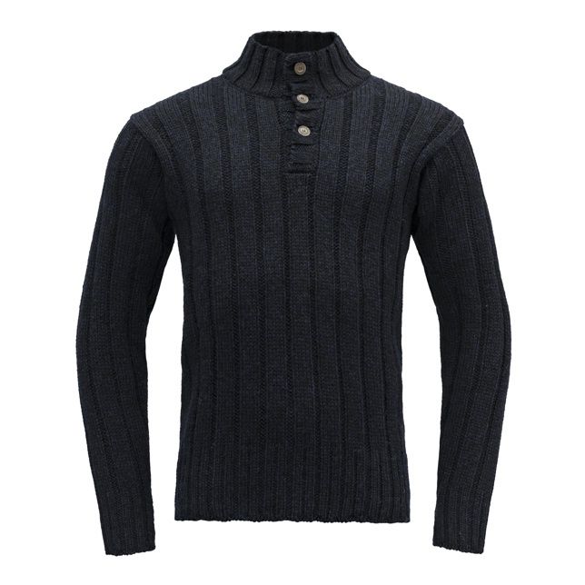 Devold - Nansen Button Neck, Colour: Navy, Size: XS, Style: Button