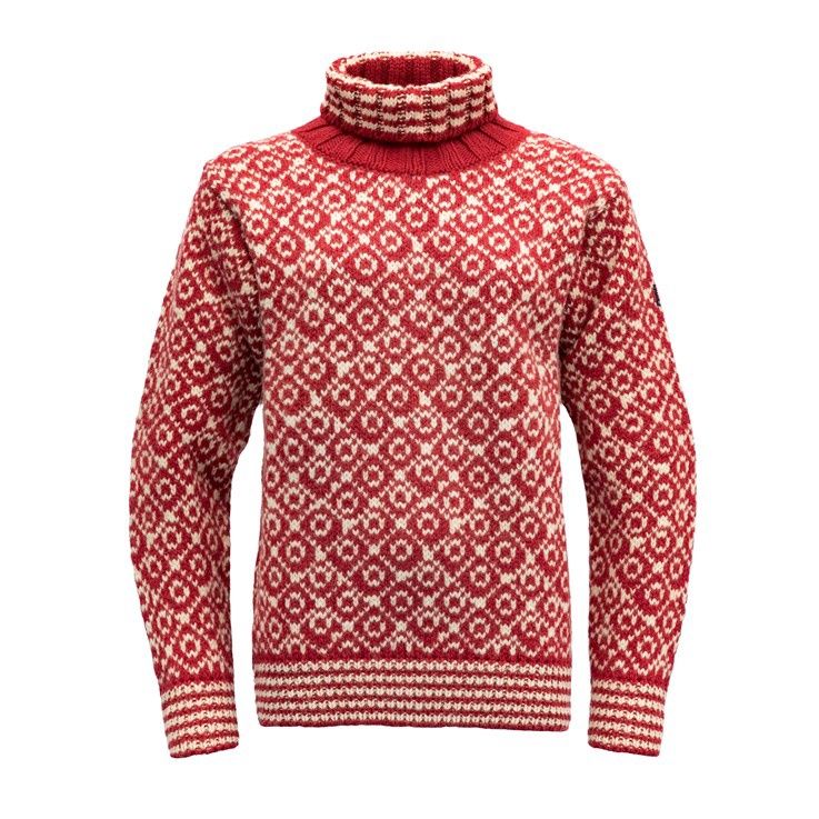 Devold - Svalbard High Neck, Colour: Hindberry/Off White, Size: XS, Style: High Neck