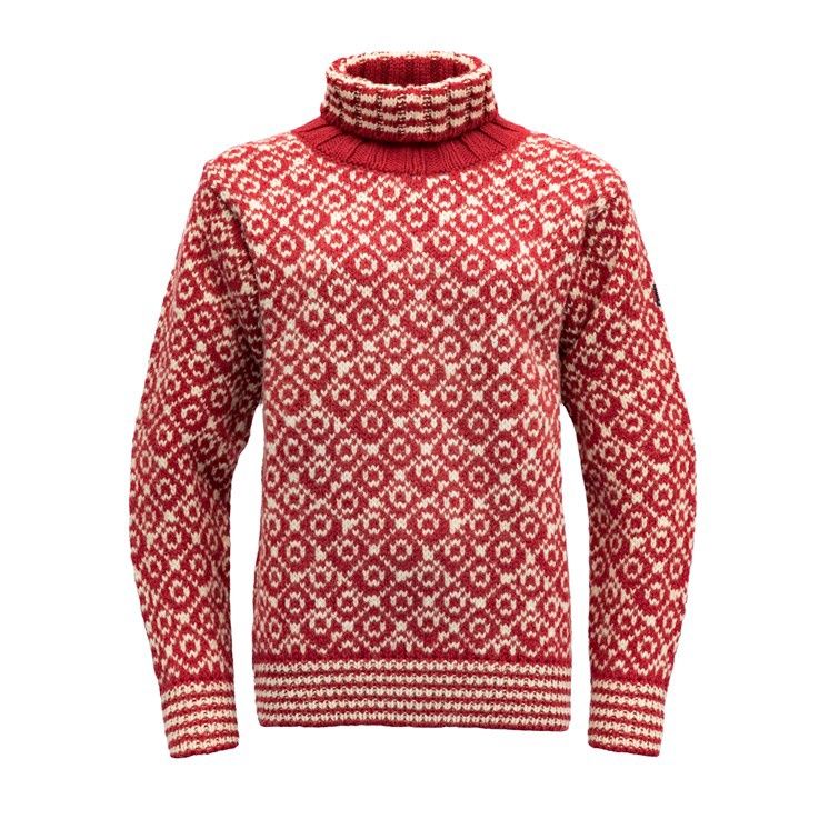 Devold - Svalbard High Neck, Colour: Hindberry/Off White, Size: XS, Style: High Neck