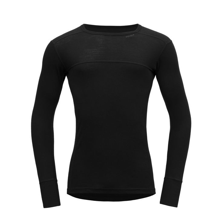 Devold - Lauparen Crew Neck (Mens) - 190 g/m2, Colour: Black, Size: S, Style: Base Layer