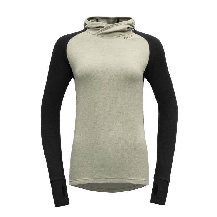 Devold - Expedition Hood (Ladies) - 235 g/m2, Colour: Fog/Caviar, Size: M, Style: Base Layer