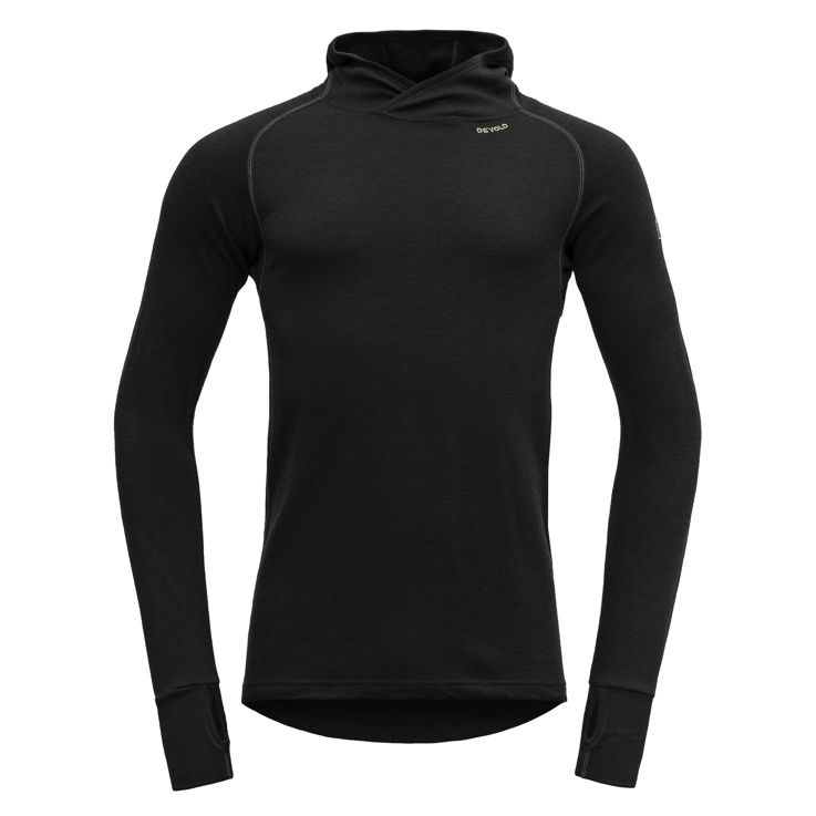 Devold - Expedition Hood (Mens) - 235 g/m2, Colour: Black, Size: S, Style: Base Layer