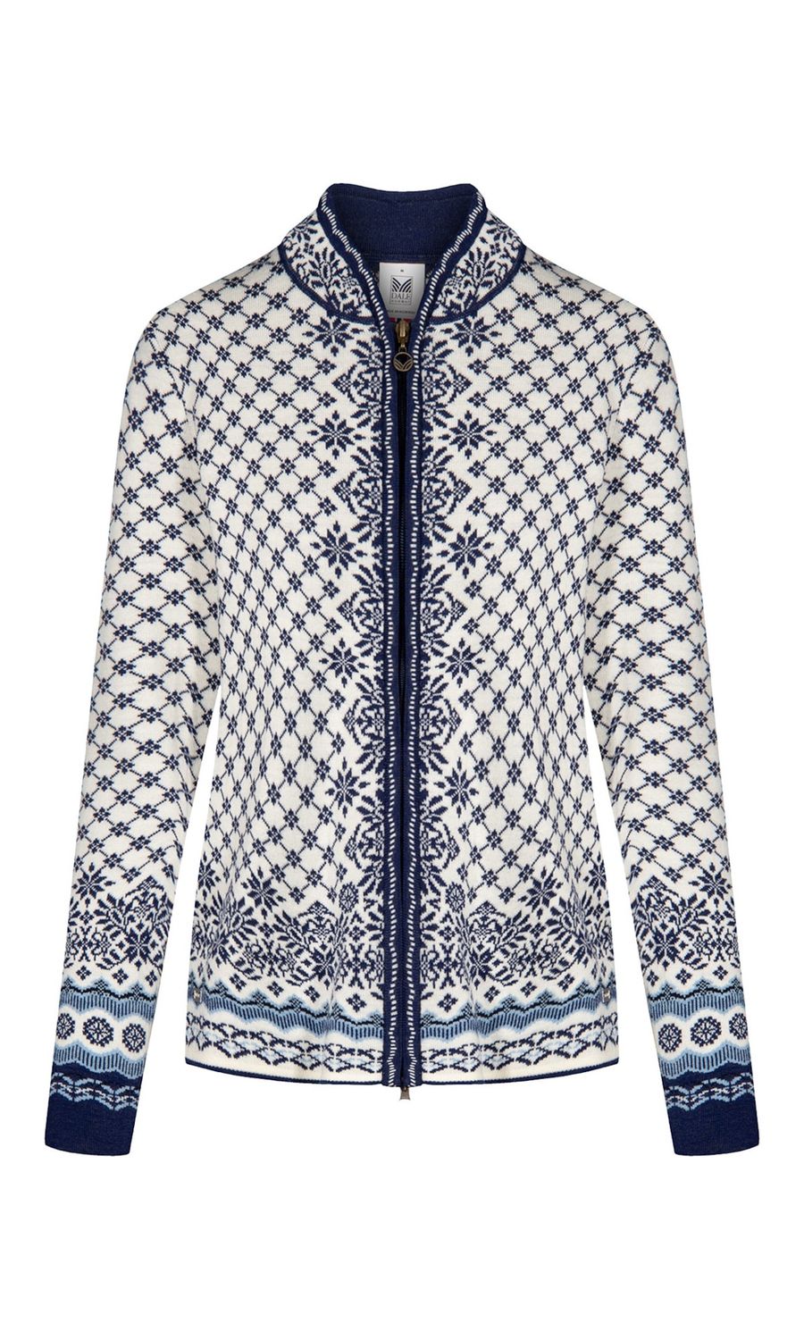 Dale of Norway - Solfrid Jacket (Ladies), Colour: Blue/White (A), Size: XS, Style: Full Zip
